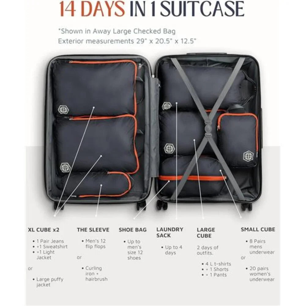 Large Compression Packing Cubes for Travel-Packing Cube Luggage Organizers